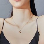 Strieborný náhrdelník s príveskom ruže, ružové zlato