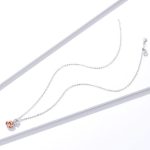 Strieborný náhrdelník s príveskom ruže, ružové zlato