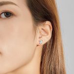 Strieborné náušnice, jednorožec, ružové zlato