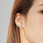 Strieborné náušnice, jednorožec, striebro