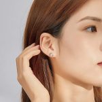 Strieborné náušnice, mesiac-hviezda, rosegold