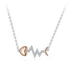 Strieborný náhrdelník s príveskom rybia kosť, ružové zlato