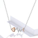 Strieborný náhrdelník s príveskom rybia kosť, ružové zlato