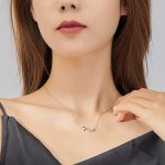 Strieborný náhrdelník s príveskom rybia kosť, ružové zlato