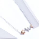 Strieborný náhrdelník s príveskom rybia kosť, ružové zlato