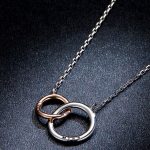 Strieborný náhrdelník, dvojitý snubný prsteň s príveskom