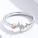 Strieborný prsteň s rybou kosťou, veľkosť 8