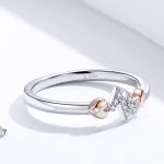 Strieborný prsteň s rybou kosťou, veľkosť 8