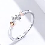 Strieborný prsteň s rybou kosťou, veľkosť 6