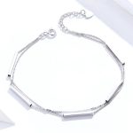 Strieborný náramok, dvojitý, geometrický