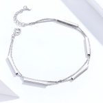 Strieborný náramok, dvojitý, geometrický