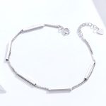 Strieborný náramok, dvojitý, geometrický