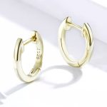 Strieborné kruhové náušnice, trblietavé zlato