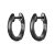 Strieborné kruhové náušnice, čierne