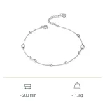 Strieborný náramok so srdiečkami