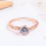 Dámsky zásnubný prsteň, striebro, ružové zlato, veľkosť 8