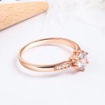 Dámsky zásnubný prsteň, striebro, ružové zlato, veľkosť 5