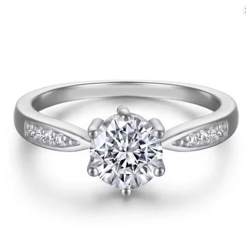 Dámsky zásnubný prsteň, striebro, ružové zlato, veľkosť 10