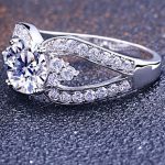 Dámsky zásnubný prsteň, strieborný, veľkosť 7