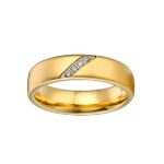 Dámsky snubný prsteň, nerez, zlatý, veľkosť 5