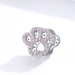 Strieborný prívesok na labky, ružový