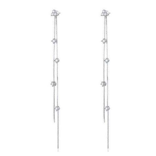 Strieborné náušnice, dlhé, visiace