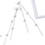 Strieborné náušnice, dlhé, visiace