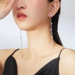 Strieborné náušnice, dlhé, visiace