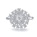 Strieborný prsteň, tvar kvetu