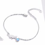 Ezüst karkötő macskával