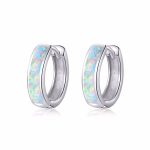 Ezüst fülbevaló, opál