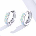 Ezüst fülbevaló, opál