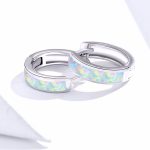 Ezüst fülbevaló, opál