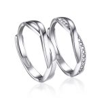 Ezüst karikagyűrű, csavart, egy pár, állítható méret