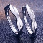 Ezüst karikagyűrű, csavart, egy pár, állítható méret