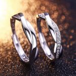 Ezüst karikagyűrű, csavart, egy pár, állítható méret