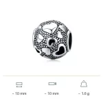 Strieborný korálkový charm so srdiečkami