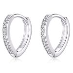 Strieborné náušnice v tvare srdca