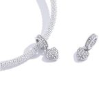 Strieborný prívesok, prsteň so srdiečkom