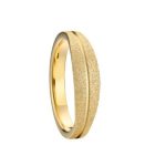 Pánsky snubný prsteň s drsným povrchom, nerez, zlatá farba, veľkosť 9