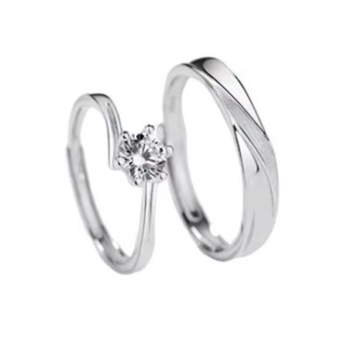 Ezüst karikagyűrű, egy pár, állítható méret