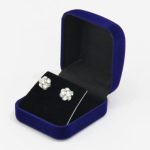 Zamatová šperkovnica na náhrdelník, náušnice a set, modrá