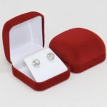Zamatová šperkovnica na náhrdelník, náušnice a set, červená