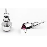 Okrúhle náušnice, Ametyst, zdobené kryštálmi Swarovski