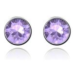 Okrúhle náušnice fialové zdobené kryštálmi Swarovski