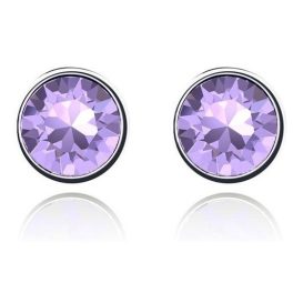 Okrúhle náušnice fialové zdobené kryštálmi Swarovski