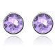 Okrúhle náušnice fialové zdobené kryštálmi Swarovski