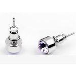 Okrúhle náušnice fialové zdobené kryštálmi Swarovski