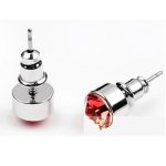 Okrúhle náušnice, Padparadscha, zdobené kryštálmi Swarovski