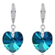 Náušnice so srdcom, Crystal BBL, zdobené kryštálmi Swarovski